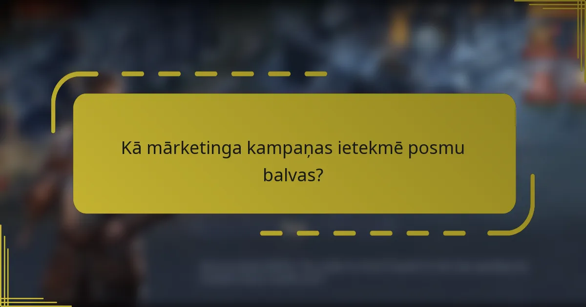 Kā mārketinga kampaņas ietekmē posmu balvas?